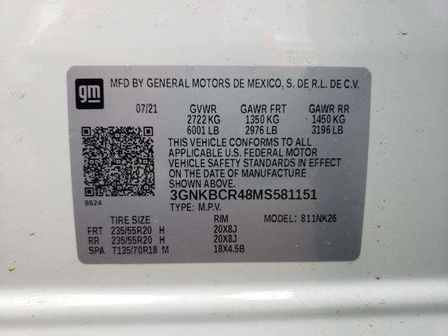 Photo 10 from auction – 2021 CHEVROLET BLAZER 2LT with VIN 3GNKBCR48MS581151