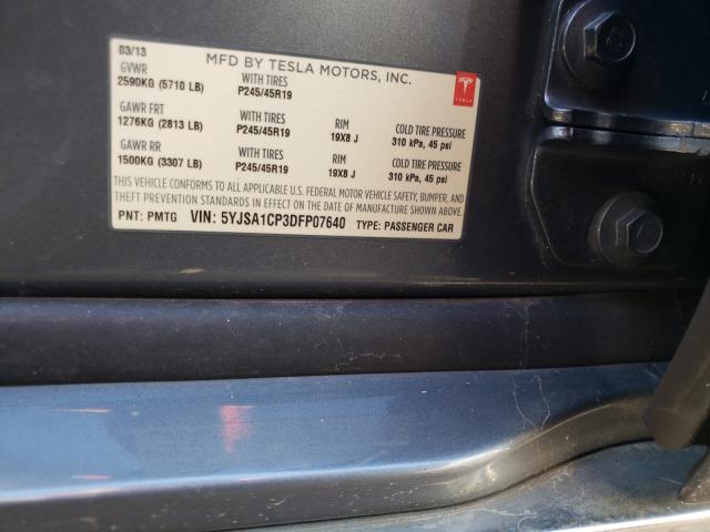 Photo 10 from auction – 2013 TESLA MODEL S with VIN 5YJSA1CP3DFP07460