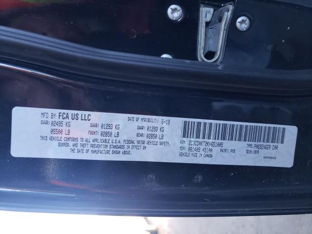 Photo 10 from auction – 2019 DODGE CHARGER PO with VIN 2C3CDXKT2KH651005