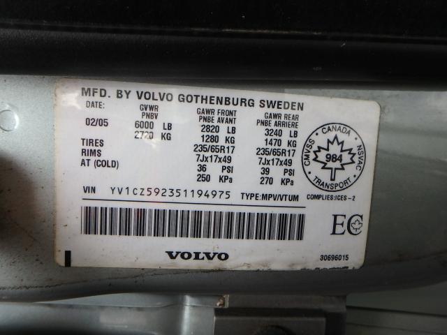 Photo 10 from auction – 2005 VOLVO XC90 with VIN YV1CZ592351194975