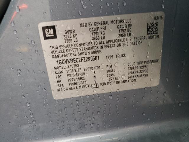 Photo 10 from auction – 2015 CHEVROLET SILVERADO with VIN 1GCVKREC2FZ290561
