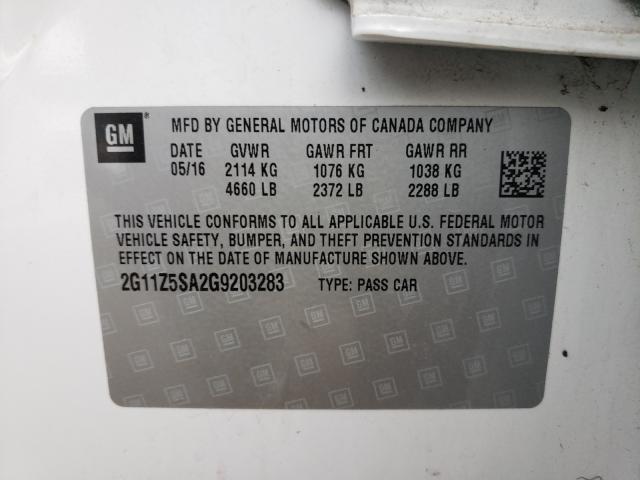 Photo 10 from auction – 2016 CHEVROLET IMPALA LS with VIN 2G11Z5SA2G9203283