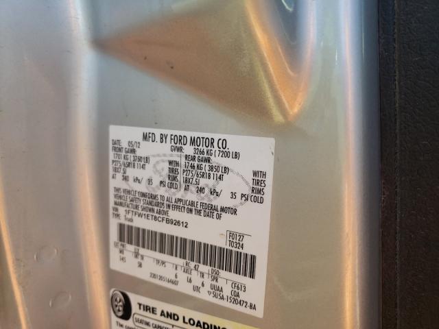 Photo 10 from auction – 2012 FORD F150 SUPER with VIN 1FTFW1ET8CFB92612