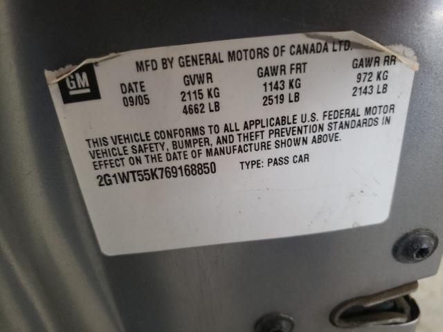 Photo 10 from auction – 2006 CHEVROLET IMPALA with VIN 2G1WT55K769168850