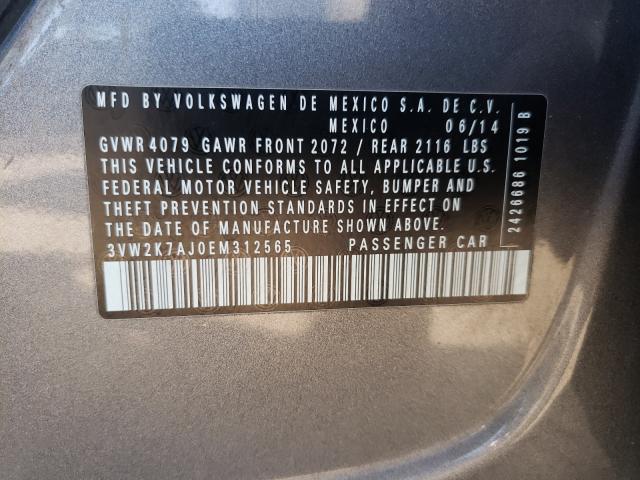Photo 10 from auction – 2014 VOLKSWAGEN JETTA BASE with VIN 3VW2K7AJ0EM312565