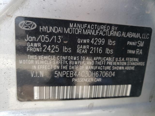 Photo 10 from auction – 2013 HYUNDAI SONATA with VIN 5NPEB4AC3DH670604