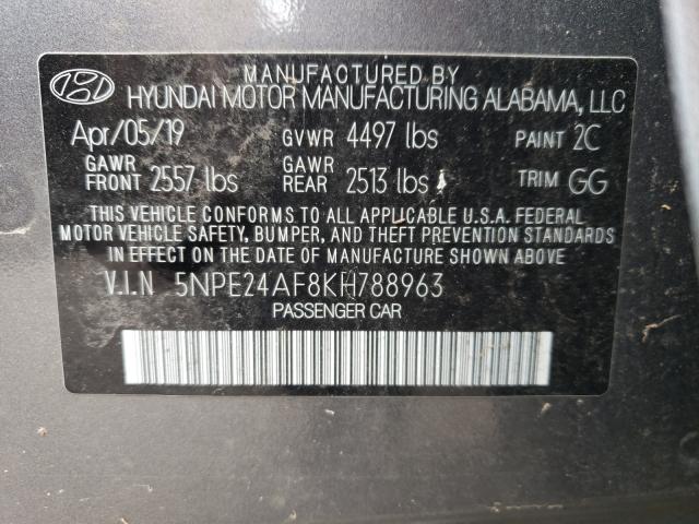 Photo 10 from auction – 2019 HYUNDAI SONATA SE with VIN 5NPE24AF8KH788963