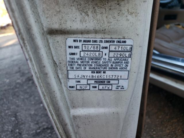 Photo 10 from auction – 1989 JAGUAR XJS with VIN SAJNV4846KC157721