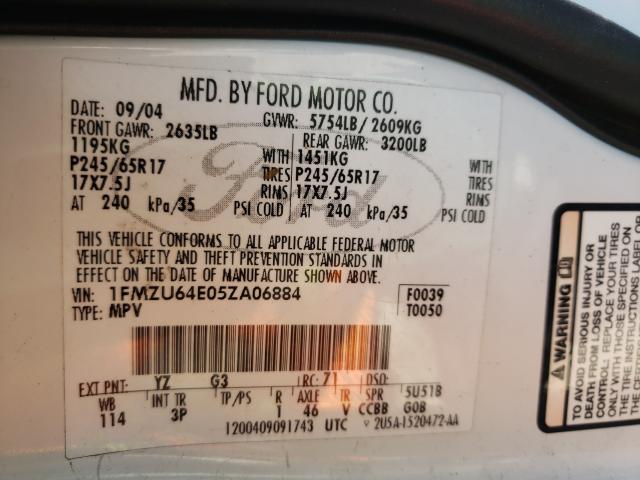 Photo 10 from auction – 2005 FORD EXPLORER E with VIN 1FMZU64E05ZA06884