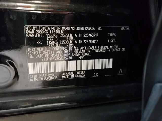 Photo 10 from auction – 2019 TOYOTA RAV4 LE with VIN 2T3F1RFV8KW075770