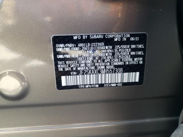 Photo 10 from auction – 2021 SUBARU FORESTER T with VIN JF2SKAXC3MH557308
