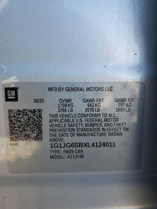 Photo 10 from auction – 2020 CHEVROLET SONIC with VIN 1G1JG6SBXL4124011