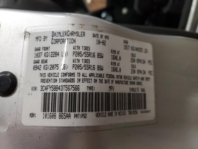 Photo 10 from auction – 2003 CHRYSLER PT CRUISER with VIN 3C4FY58B43T567566