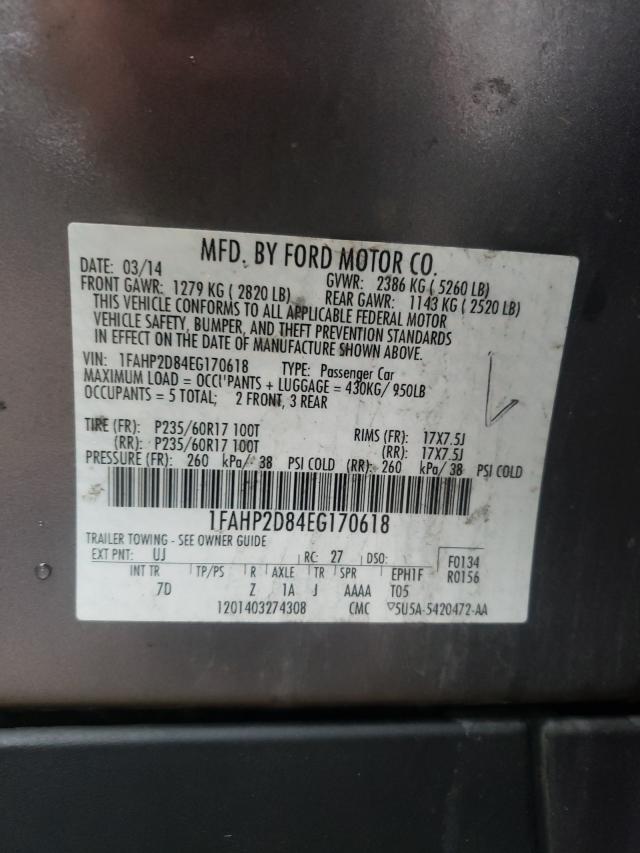 Photo 10 from auction – 2014 FORD TAURUS SE with VIN 1FAHP2D84EG170618