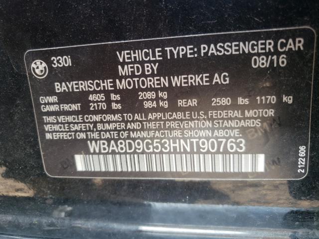 Photo 10 from auction – 2017 BMW 330 XI with VIN WBA8D9G53HNT90763