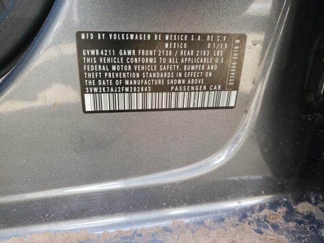 Photo 10 from auction – 2015 VOLKSWAGEN JETTA BASE with VIN 3VW2K7AJ2FM282843