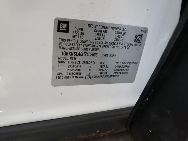 Photo 10 from auction – 2017 GMC ACADIA SLE with VIN 1GKKNSLA0HZ162636