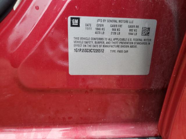 Photo 10 from auction – 2012 CHEVROLET CRUZE with VIN 1G1PJ5SC9C7226512