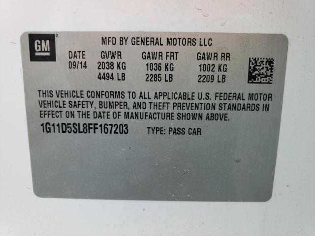 Photo 10 from auction – 2015 CHEVROLET MALIBU 2LT with VIN 1G11D5SL8FF167203