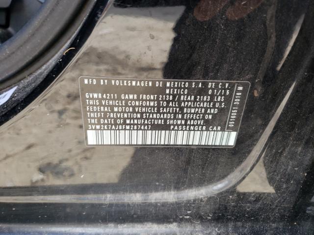 Photo 10 from auction – 2015 VOLKSWAGEN JETTA BASE with VIN 3VW2K7AJ8FM287447