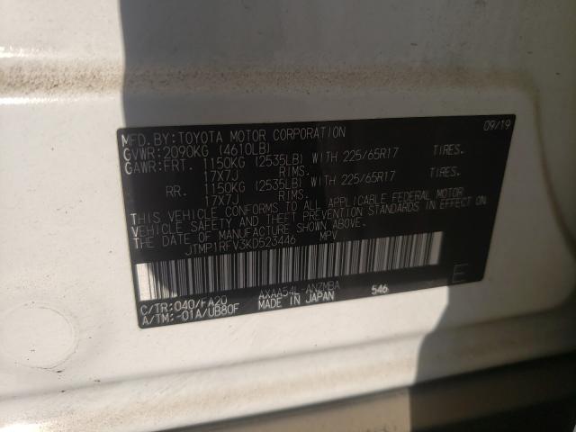 Photo 10 from auction – 2019 TOYOTA RAV4 XLE with VIN JTMP1RFV3KD523446
