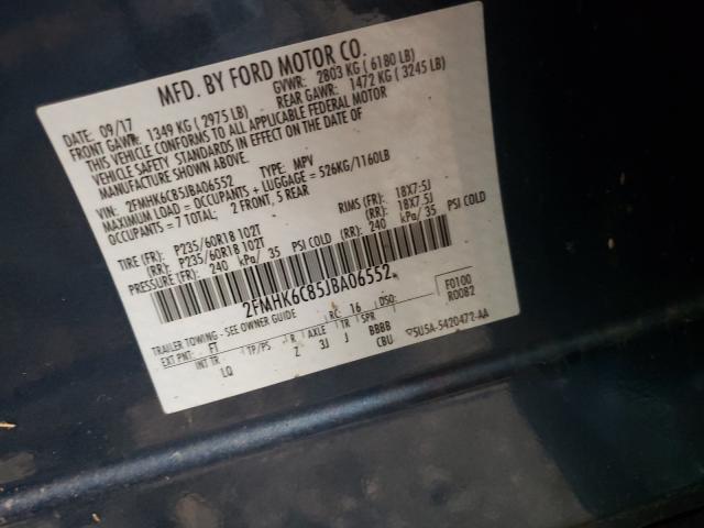 Photo 10 from auction – 2018 FORD FLEX SEL with VIN 2FMHK6C85JBA06552