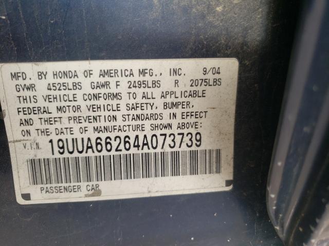 Photo 10 from auction – 2004 ACURA TL with VIN 19UUA66264A073739