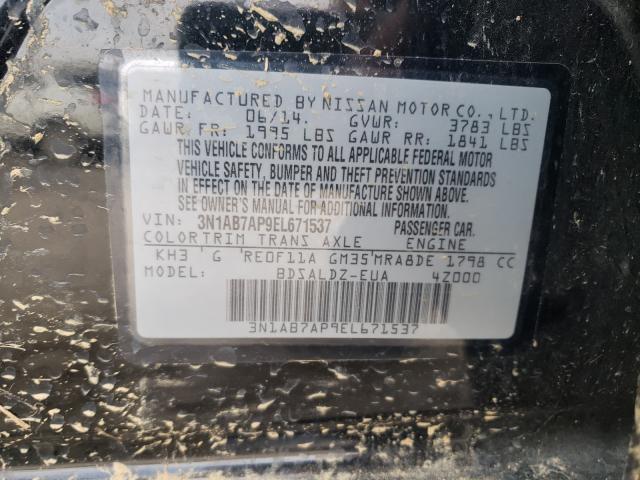 Photo 10 from auction – 2014 NISSAN SENTRA S with VIN 3N1AB7AP9EL671537