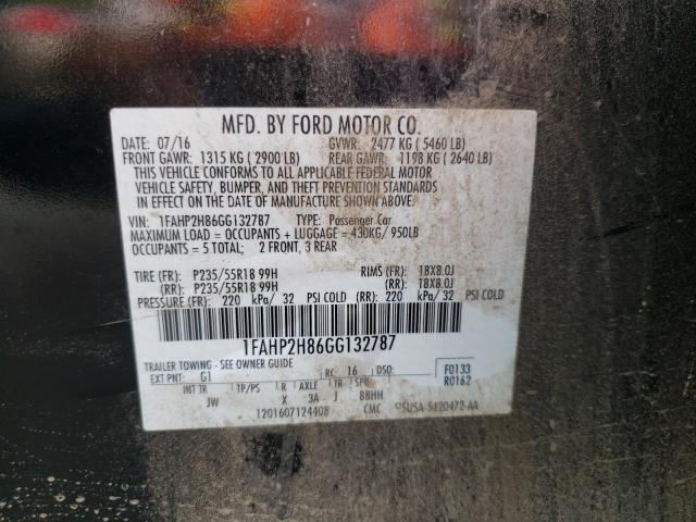 Photo 10 from auction – 2016 FORD TAURUS with VIN 1FAHP2H86GG132787