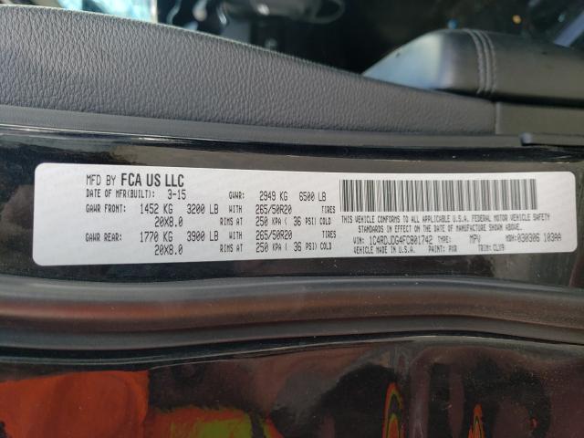 Photo 10 from auction – 2015 DODGE DURANGO LI with VIN 1C4RDJDG4FC801742