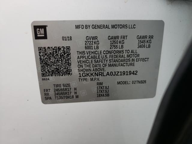 Photo 10 from auction – 2018 GMC ACADIA SLE with VIN 1GKKNRLA0JZ191942