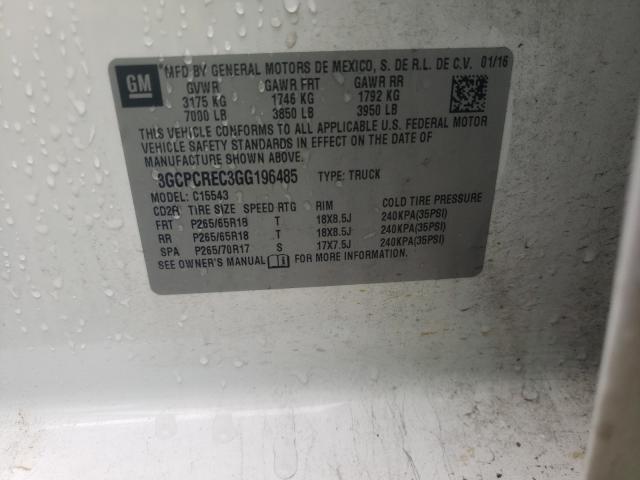 Photo 10 from auction – 2016 CHEVROLET SILVERADO with VIN 3GCPCREC3GG196485