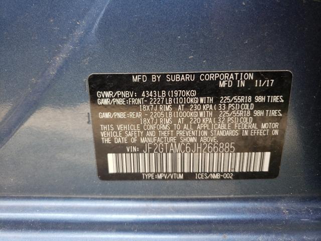 Photo 10 from auction – 2018 SUBARU CROSSTREK with VIN JF2GTAMC6JH266885