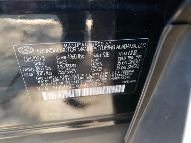 Photo 10 from auction – 2020 HYUNDAI SANTA FE S with VIN 5NMS3CAA4LH183271