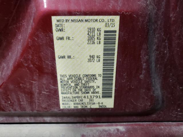 Photo 10 from auction – 2015 NISSAN ALTIMA 2.5 with VIN 1N4AL3AP8FC413791