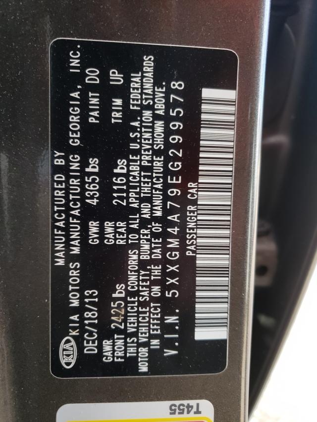 Photo 10 from auction – 2014 KIA OPTIMA LX with VIN 5XXGM4A79EG299578