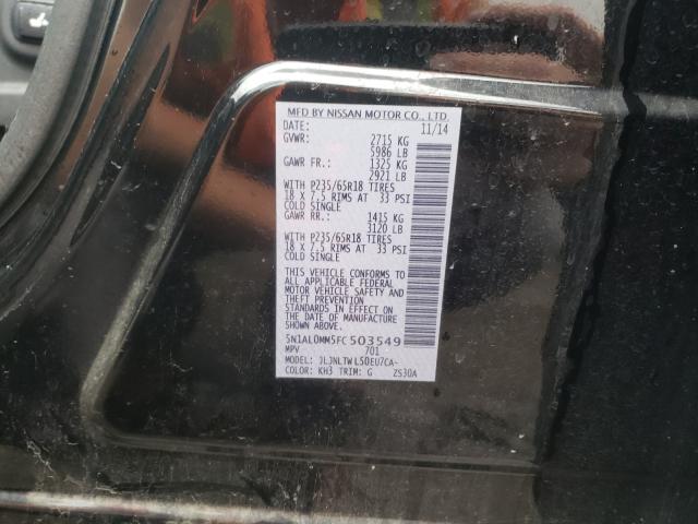 Photo 10 from auction – 2015 INFINITI QX60 with VIN 5N1AL0MM5FC503549
