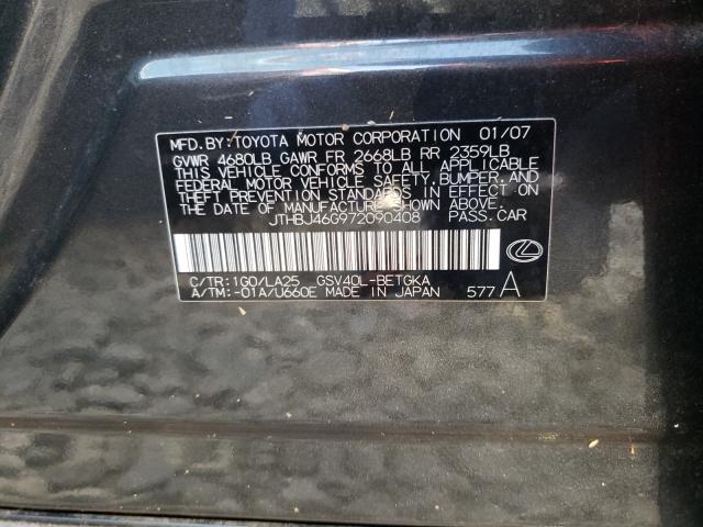 Photo 10 from auction – 2007 LEXUS ES 350 with VIN JTHBJ46G972090408