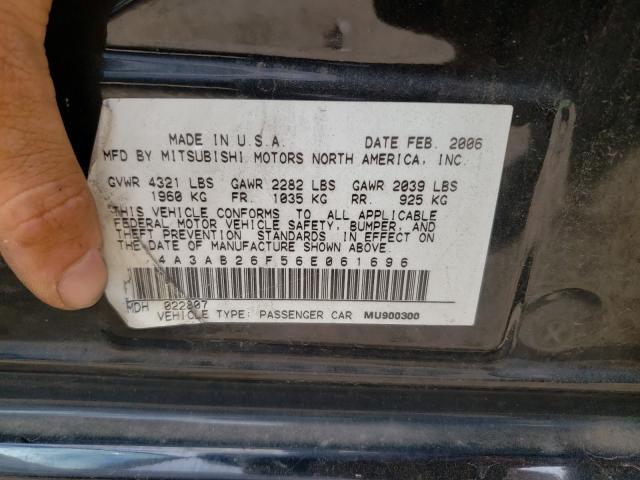 Photo 10 from auction – 2006 MITSUBISHI GALANT DE with VIN 4A3AB26F56E061696