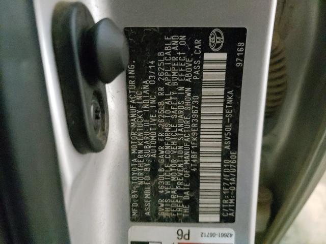 Photo 10 from auction – 2014 TOYOTA CAMRY L with VIN 4T4BF1FK9ER396730