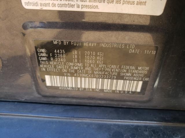 Photo 10 from auction – 2011 SUBARU LEGACY 2.5 with VIN 4S3BMCK67B3233729
