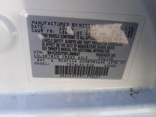 Photo 10 from auction – 2015 NISSAN VERSA NOTE with VIN 3N1CE2CP3FL390657