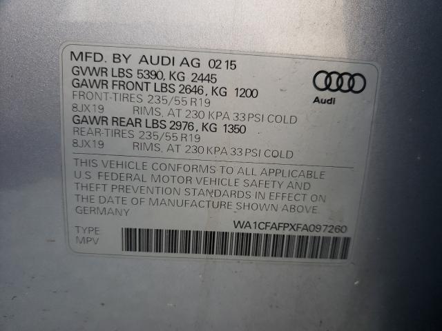 Photo 10 from auction – 2015 AUDI Q5 PREMIUM with VIN WA1CFAFPXFA097260