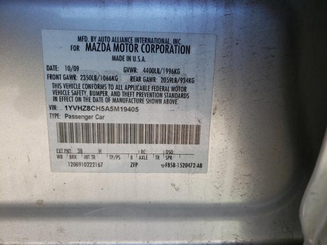 Photo 10 from auction – 2010 MAZDA 6 I with VIN 1YVHZ8CH5A5M19405