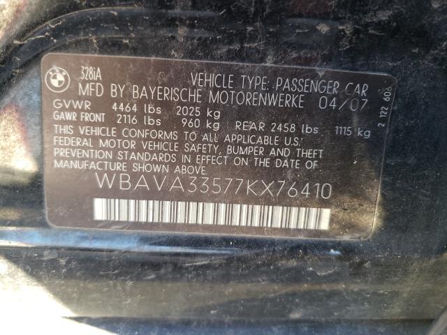 Photo 10 from auction – 2007 BMW 328 I with VIN WBAVA33577KX76410