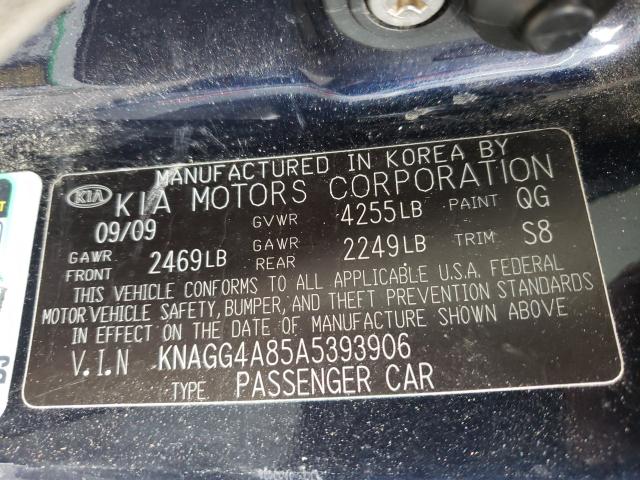 Photo 10 from auction – 2010 KIA OPTIMA LX with VIN KNAGG4A85A5393906