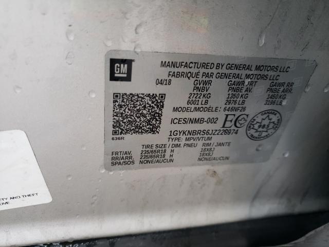 Photo 10 from auction – 2018 CADILLAC XT5 with VIN 1GYKNBRS6JZ228974