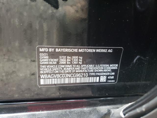 Photo 10 from auction – 2022 BMW M850XI with VIN WBAGV8C03NCG96210