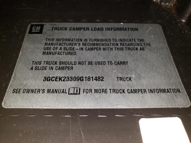 Photo 10 from auction – 2009 CHEVROLET SILVERADO with VIN 3GCEK23309G181482