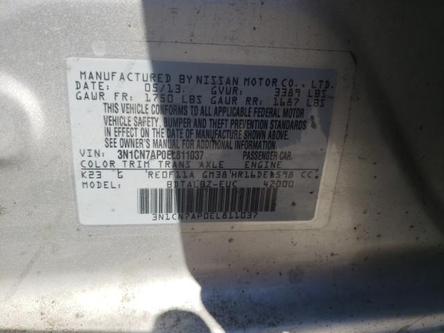 Photo 10 from auction – 2014 NISSAN VERSA S with VIN 3N1CN7AP0EL811037